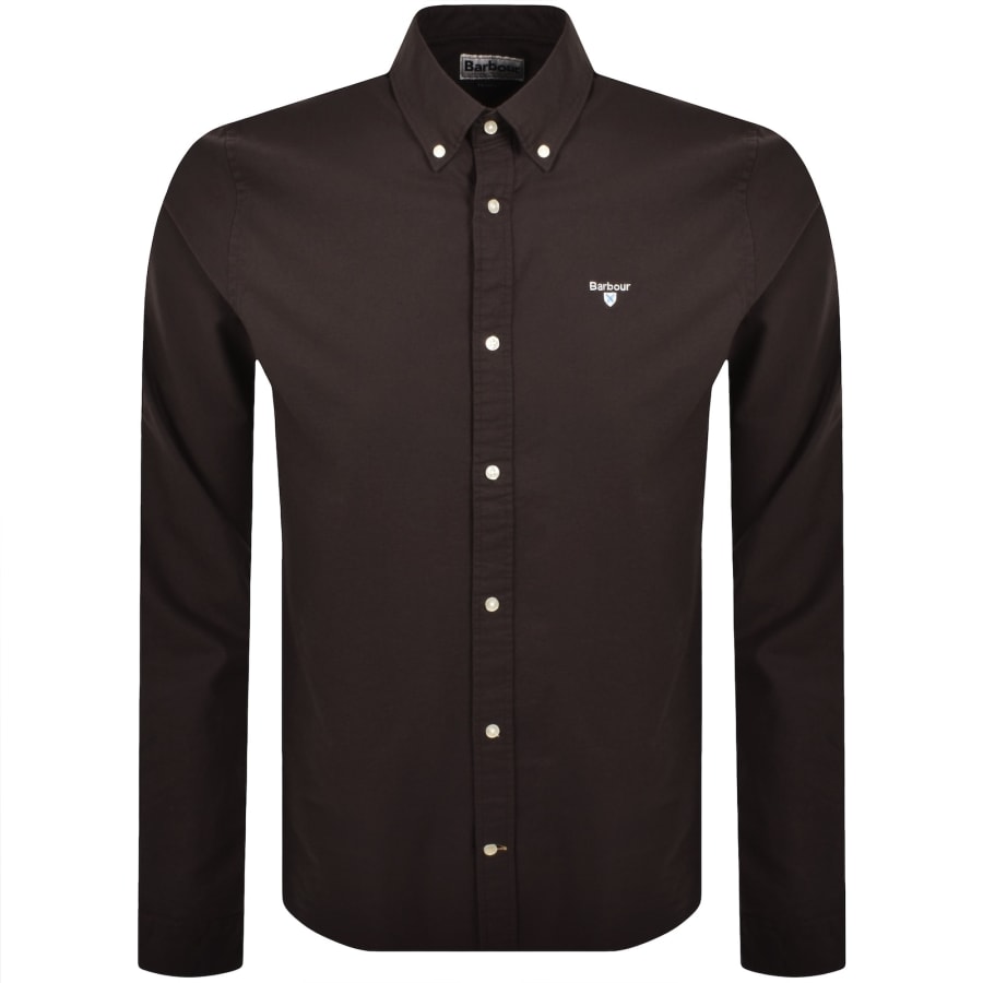 Image number 1 for Barbour Long Sleeved Oxtown Shirt Brown