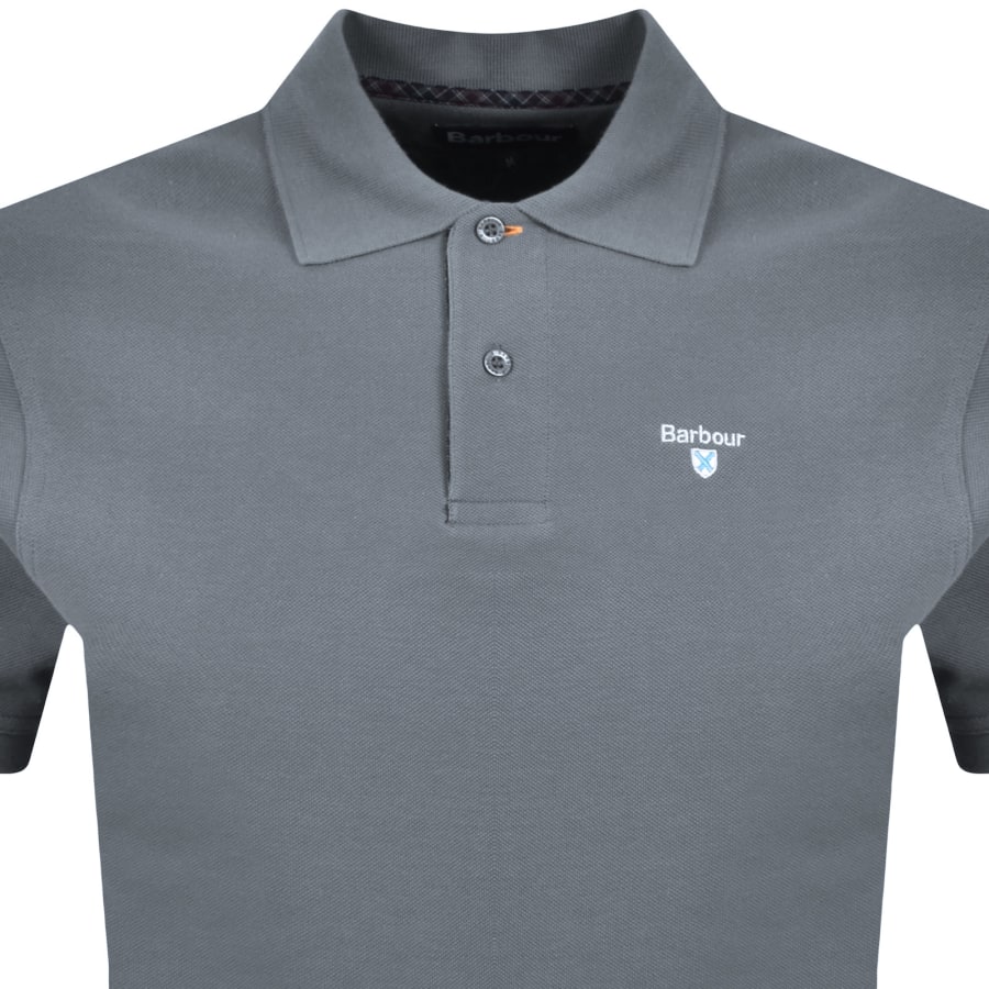 Image number 2 for Barbour Tartan Pique Polo T Shirt Blue