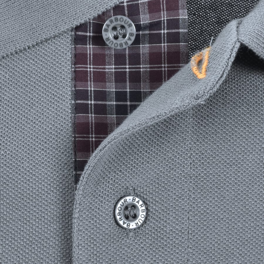 Image number 4 for Barbour Tartan Pique Polo T Shirt Blue