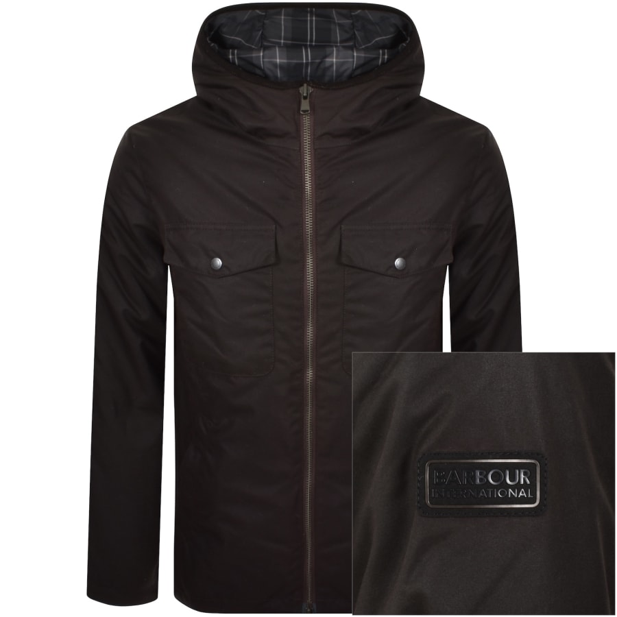 Image number 1 for Barbour International Blane Wax Overshirt Brown