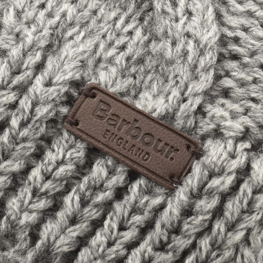 Image number 4 for Barbour Beanie and Scarf Gift Set Grey