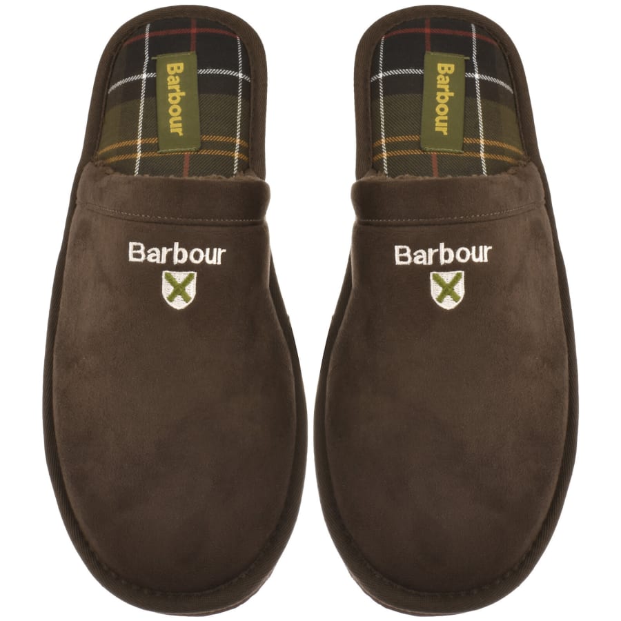 Image number 1 for Barbour Everitt Mule Slippers Brown