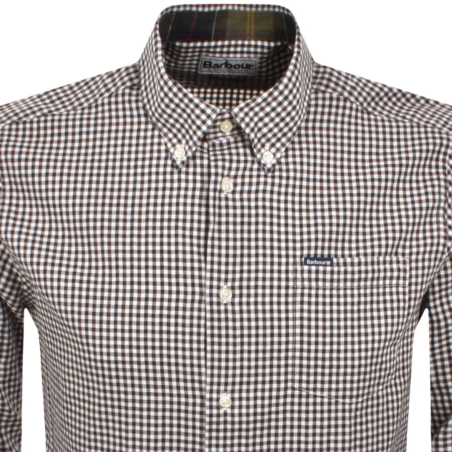 Image number 2 for Barbour Padshaw Gingham Shirt Brown