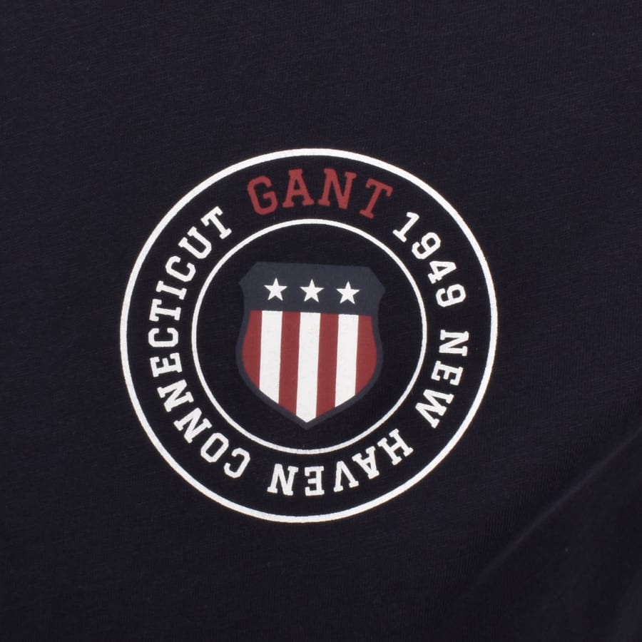 Image number 3 for Gant Graphic T Shirt Navy
