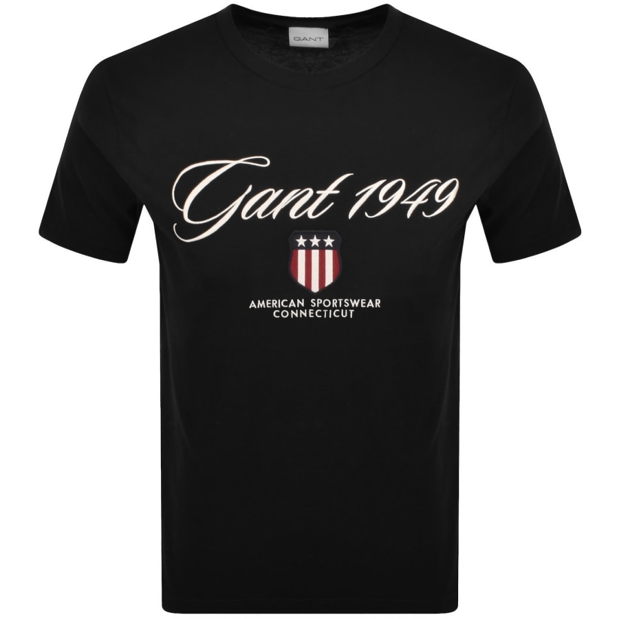 Image number 1 for Gant Graphic T Shirt Black