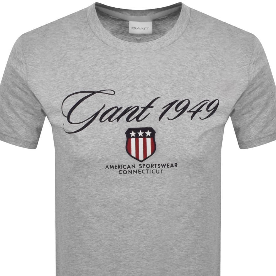 Image number 2 for Gant Graphic T Shirt Grey