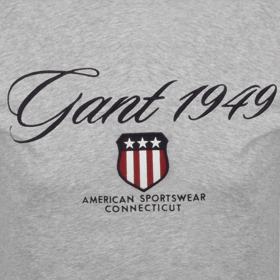 Image number 3 for Gant Graphic T Shirt Grey