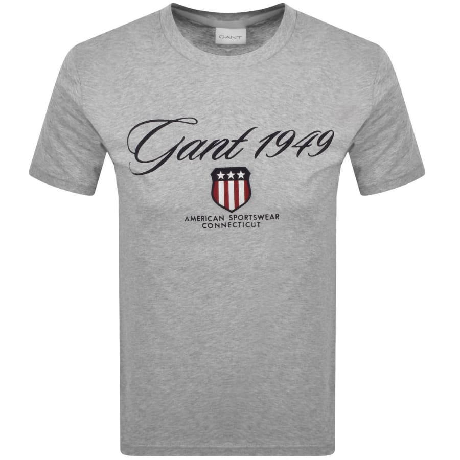 Image number 1 for Gant Graphic T Shirt Grey