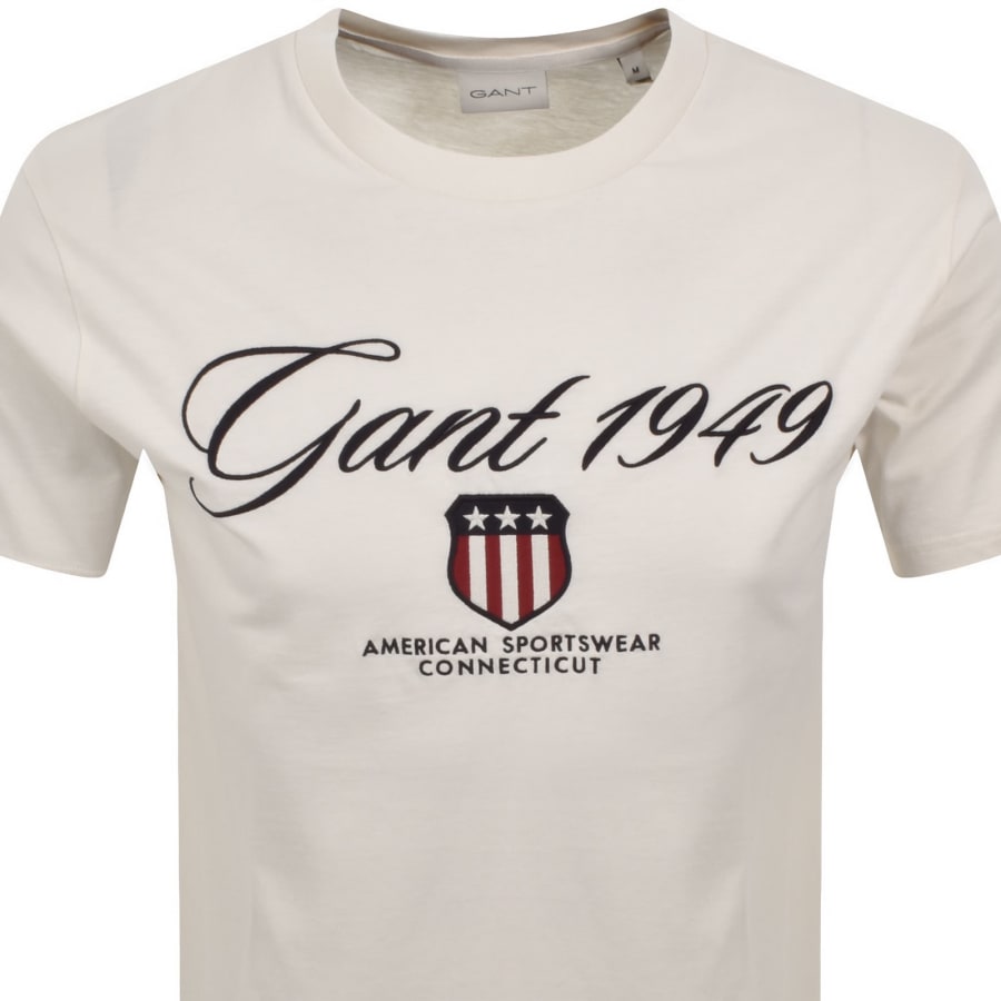 Image number 2 for Gant Graphic T Shirt Cream