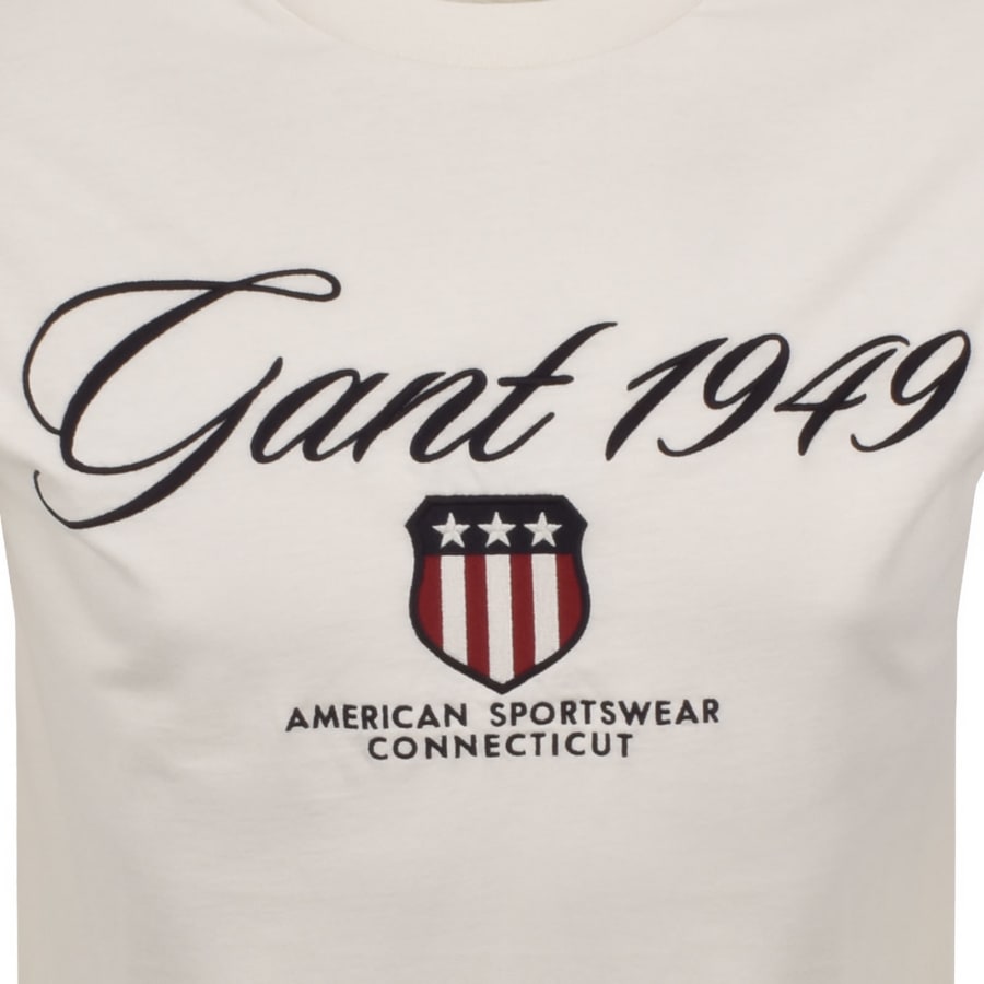 Image number 3 for Gant Graphic T Shirt Cream