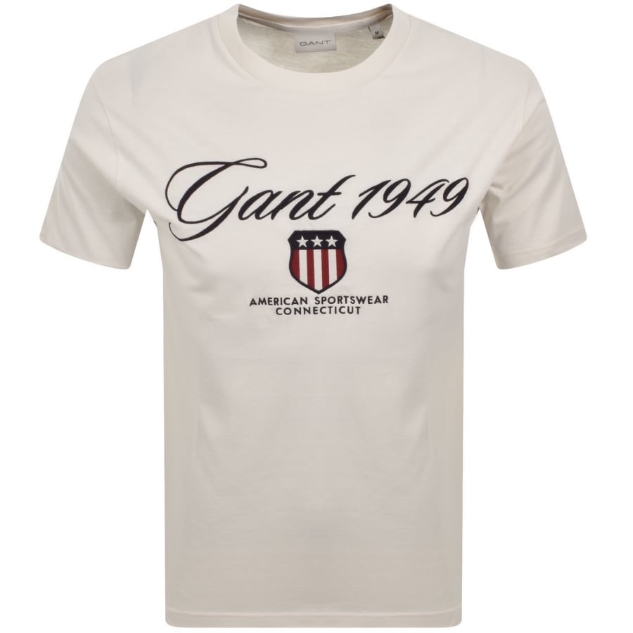 Image number 1 for Gant Graphic T Shirt Cream
