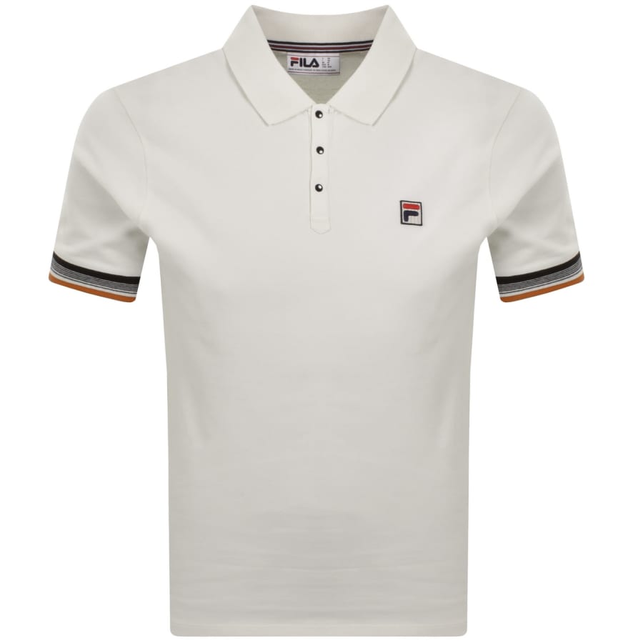 Image number 1 for Fila Cuff Detail Polo Cream