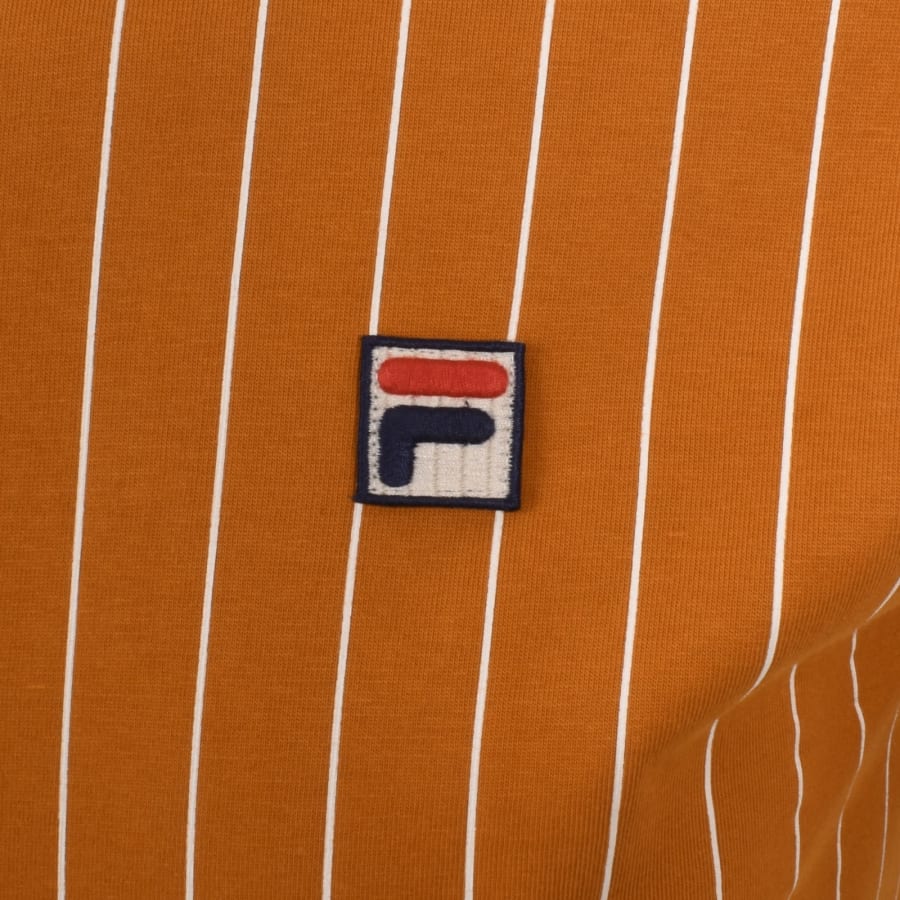 Image number 3 for Fila Classic Vintage Stripe Polo T Shirt Pumpkin