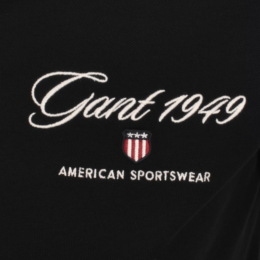 Image number 3 for Gant Graphic Pique Polo T Shirt Black