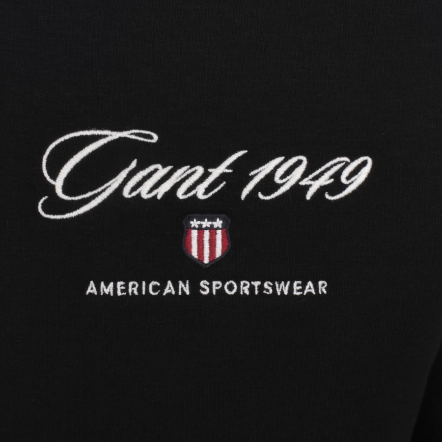Image number 3 for Gant Graphic Half Zip Sweatshirt Black