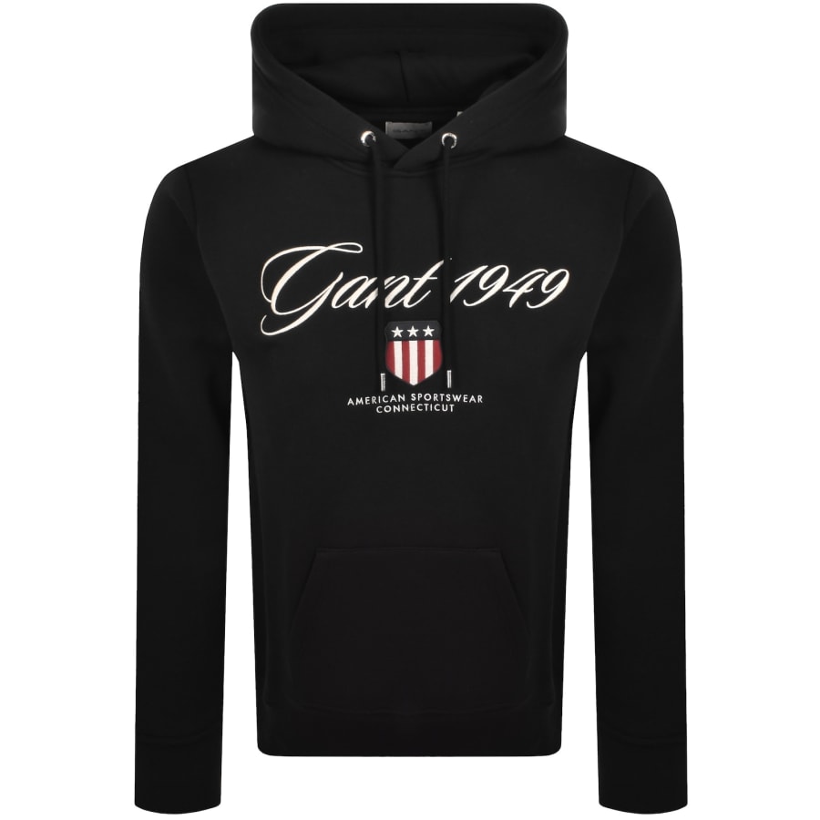 Image number 1 for Gant Graphic Hoodie Black