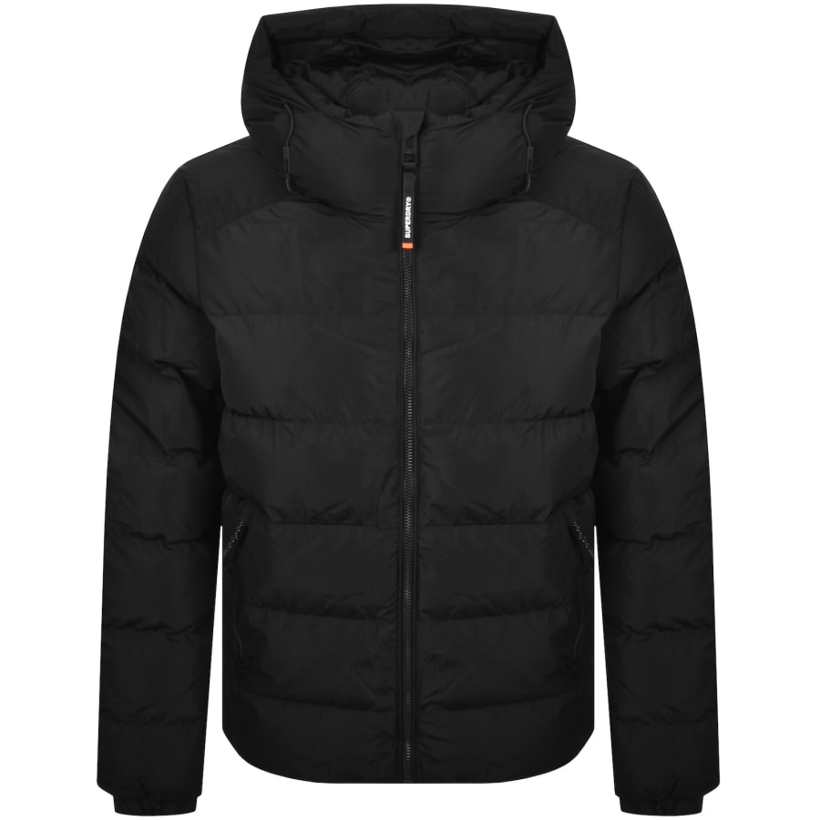 Image number 2 for Superdry Hooded Sports Puffer Jacket Black