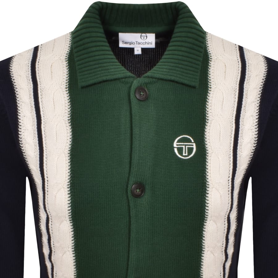 Image number 2 for Sergio Tacchini Bruni Knit Cardigan Navy