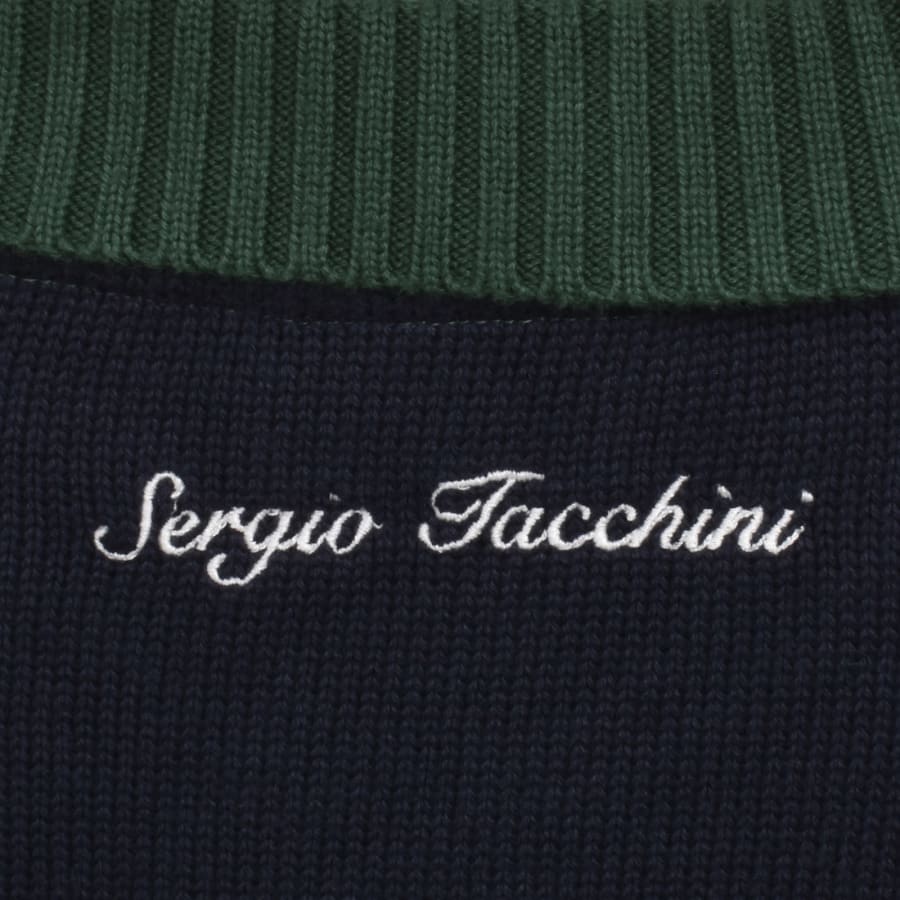 Image number 5 for Sergio Tacchini Bruni Knit Cardigan Navy