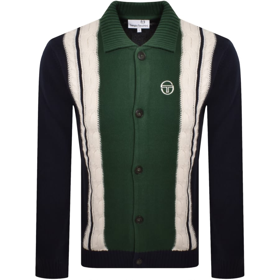 Image number 1 for Sergio Tacchini Bruni Knit Cardigan Navy