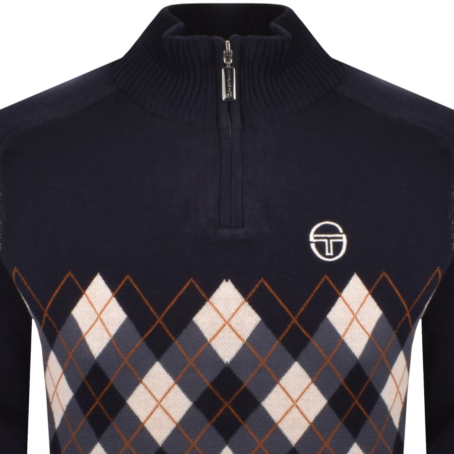 Image number 2 for Sergio Tacchini Sangro Quarter Zip Jumper Navy