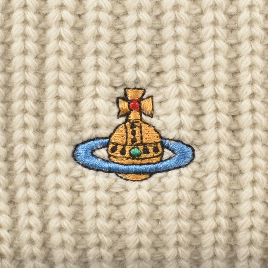Image number 3 for Vivienne Westwood Wool Knit Beanie Beige