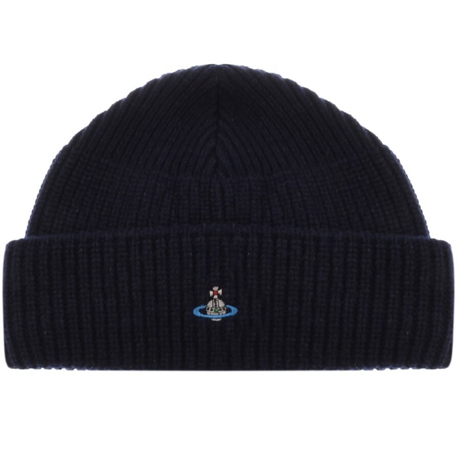 Image number 1 for Vivienne Westwood Wool Knit Beanie Navy