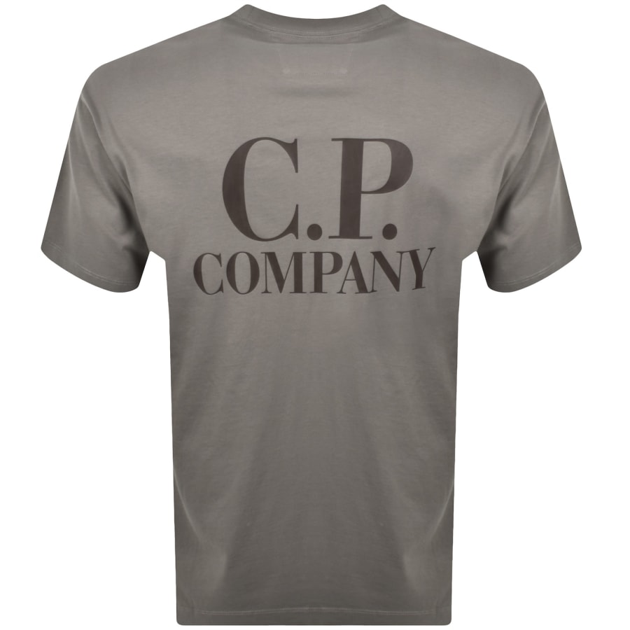 Image number 5 for CP Company Logo T Shirt Fallen Rock Grey