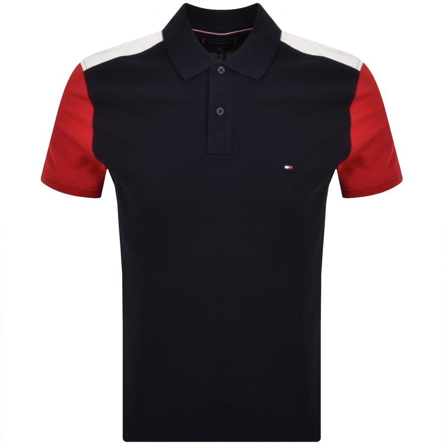 Image number 1 for Tommy Hilfiger Blocking Polo T Shirt Navy