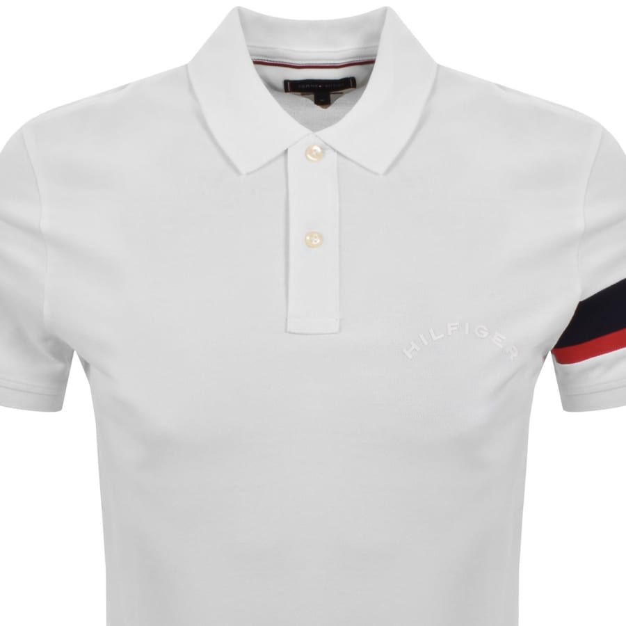 Image number 2 for Tommy Hilfiger Sleeve Tape Polo T Shirt White