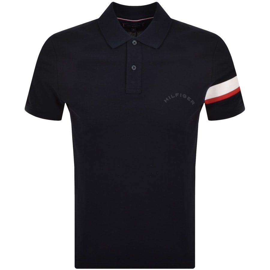 Image number 1 for Tommy Hilfiger Sleeve Tape Polo T Shirt Desert Sky