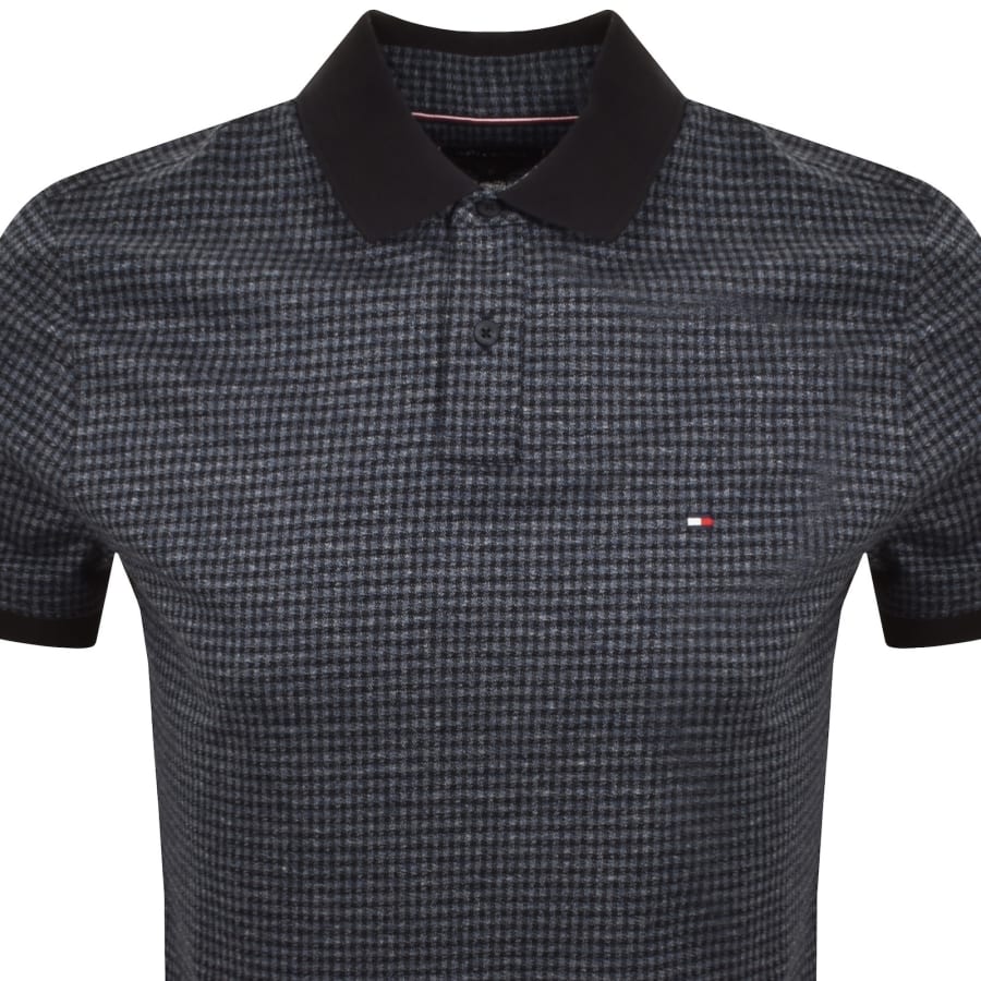 Image number 2 for Tommy Hilfiger Mouline Check Jacquard Polo Blue