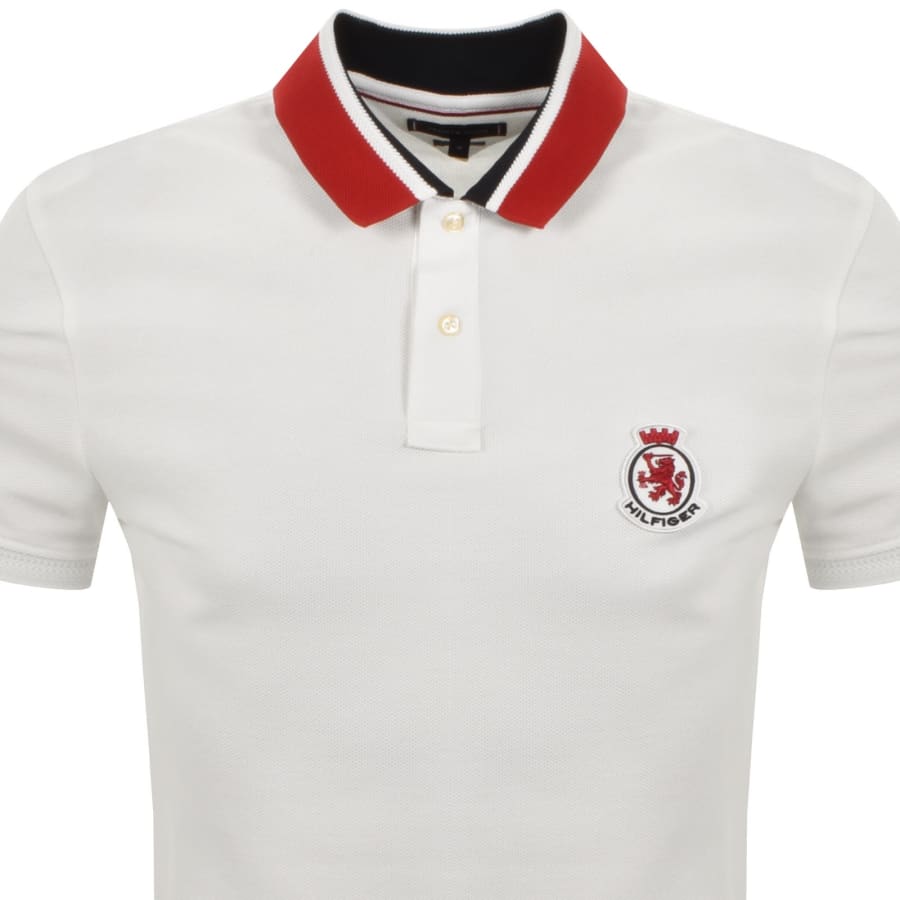 Image number 2 for Tommy Hilfiger Herringbone Collar Polo White