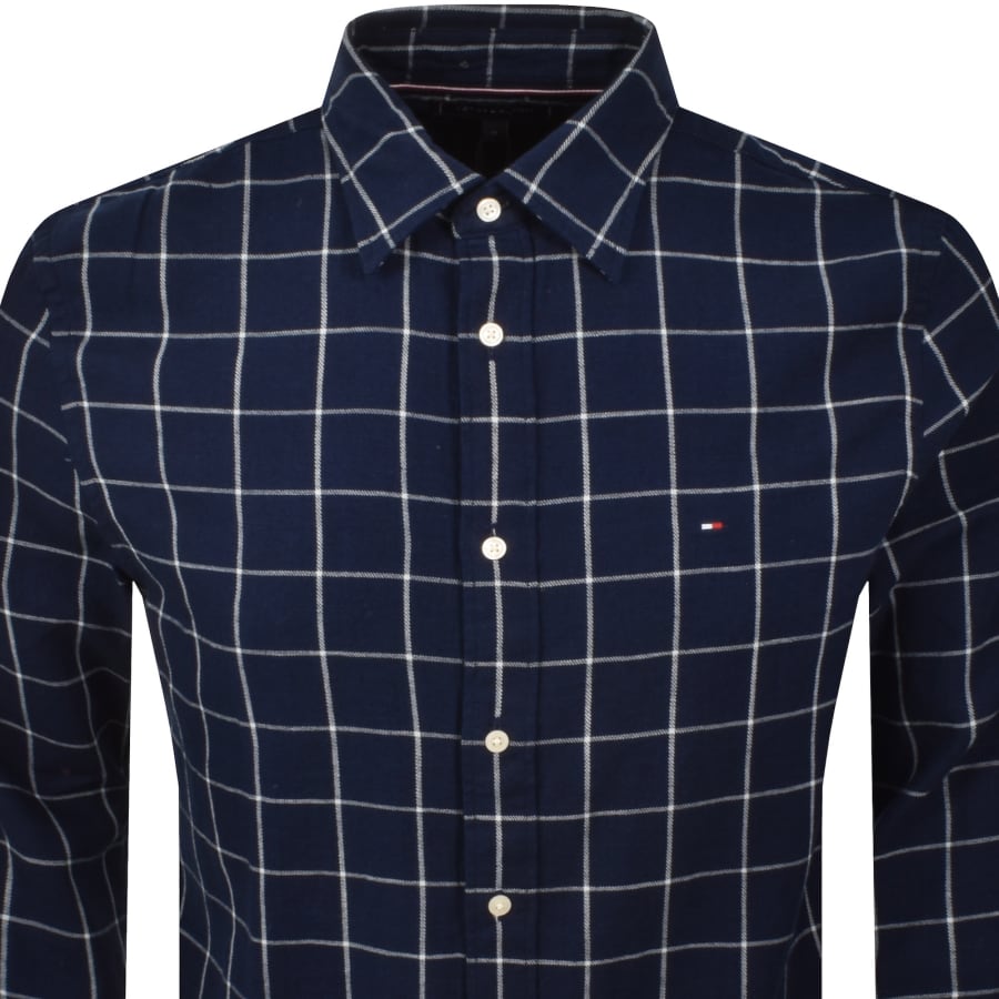Image number 2 for Tommy Hilfiger Twill Check Shirt Navy