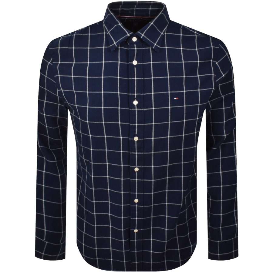 Image number 1 for Tommy Hilfiger Twill Check Shirt Navy