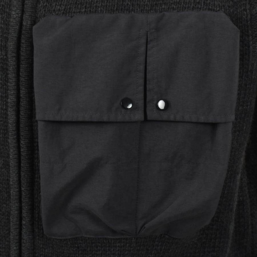 Image number 3 for CP Company Hooded Goggle Knitted Cardigan Grey
