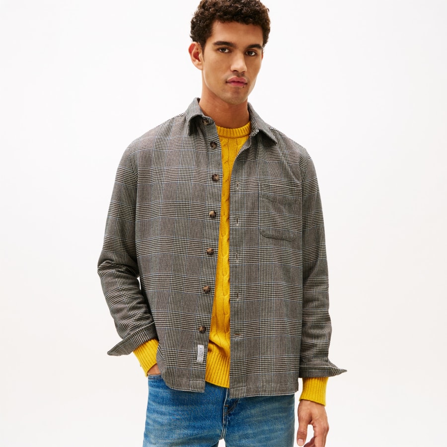 Image number 6 for Tommy Hilfiger Flannel Shirt Beige