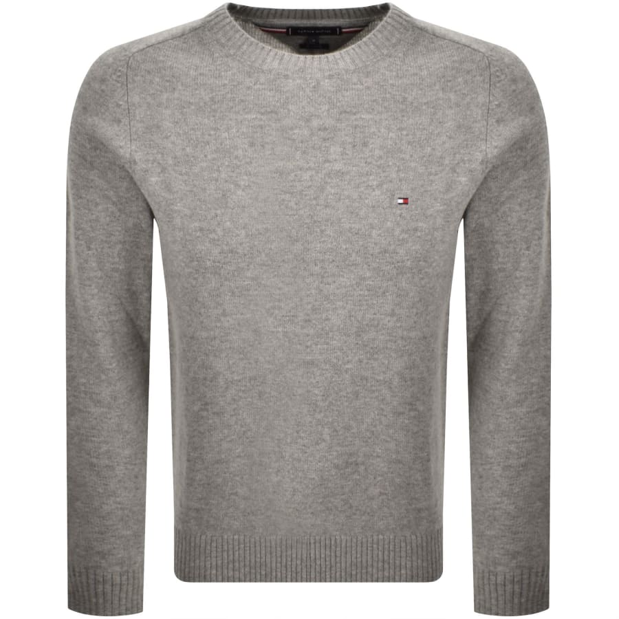 Image number 1 for Tommy Hilfiger Lambswool Knit Jumper Grey