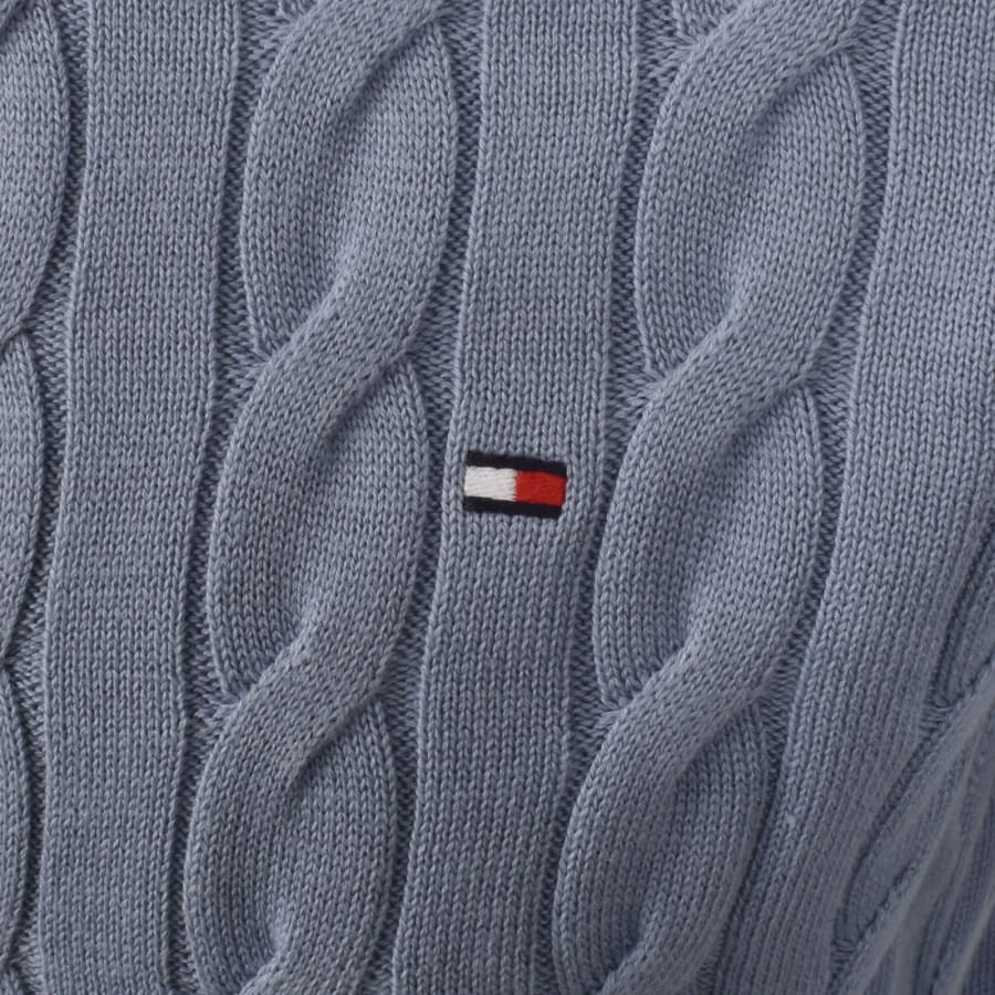 Image number 3 for Tommy Hilfiger Cable Knit Jumper Brisk Blue