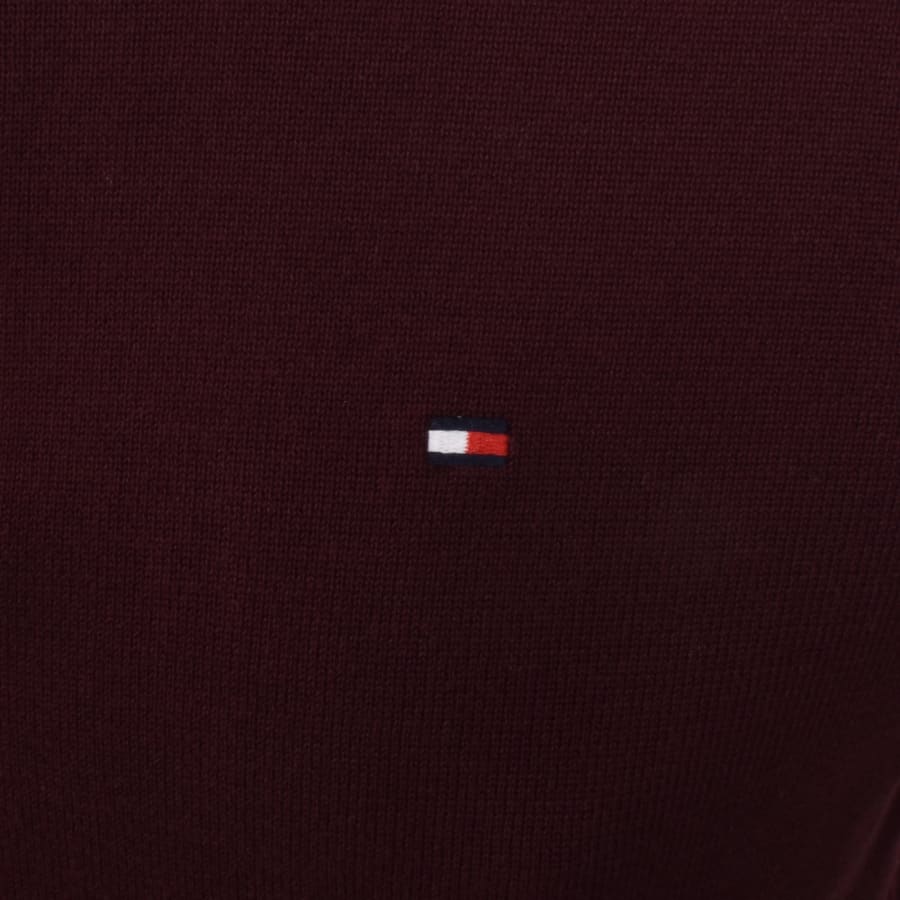 Image number 3 for Tommy Hilfiger Quarter Zip Jumper Burgundy