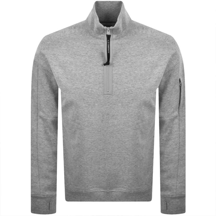 Image number 2 for CP Company Quarter Zip Sweatshirt Grey