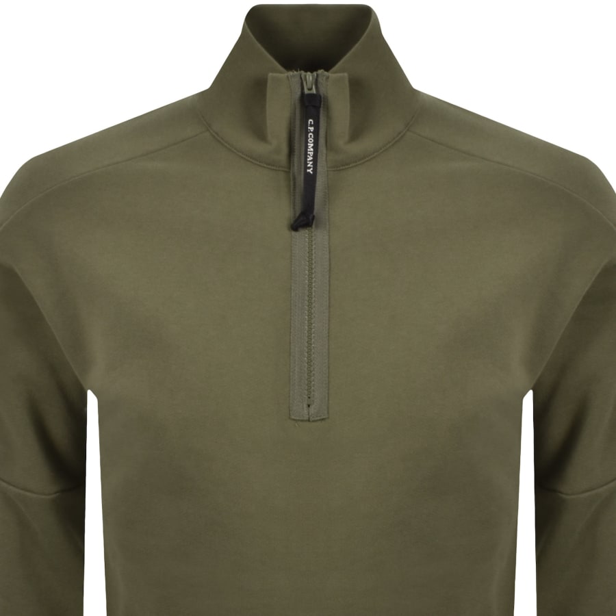 Image number 3 for CP Company Quarter Zip Sweatshirt Capers Green