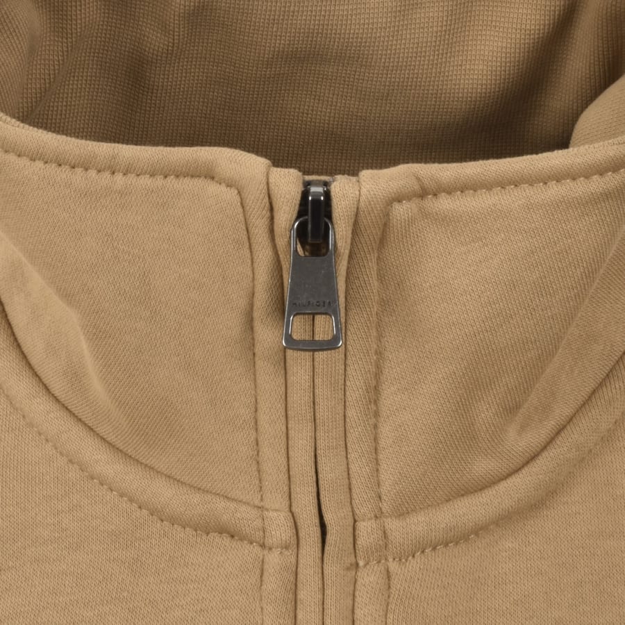 Image number 5 for Tommy Hilfiger Quarter Zip Logo Sweatshirt Brown