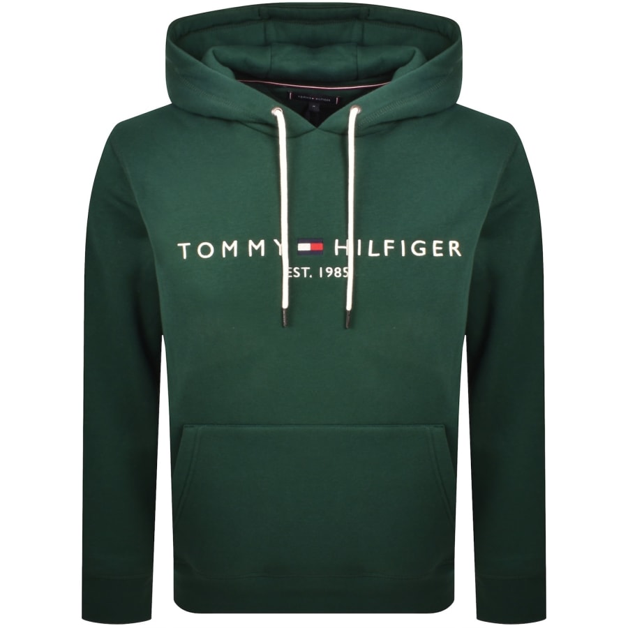 Image number 1 for Tommy Hilfiger Logo Hoodie Green