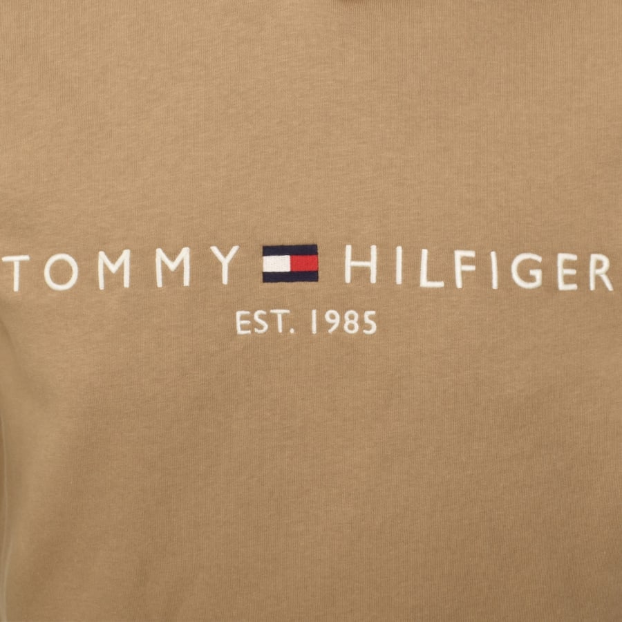 Image number 3 for Tommy Hilfiger Logo Hoodie Brown
