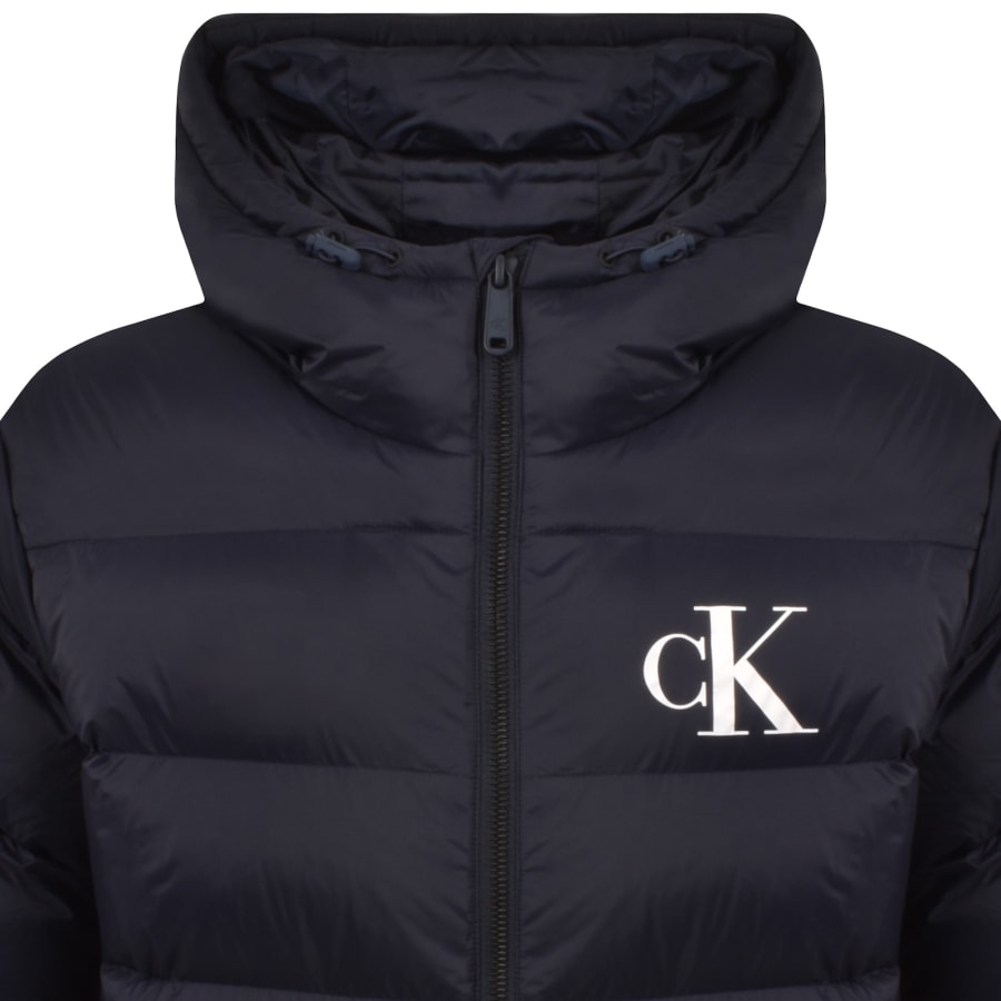 Image number 2 for Calvin Klein Jeans Logo Puffer Jacket Navy
