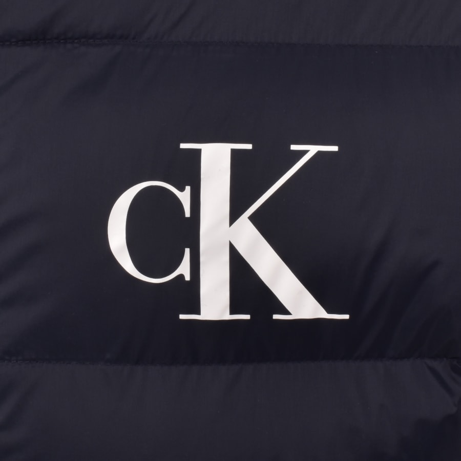 Image number 3 for Calvin Klein Jeans Logo Puffer Jacket Navy