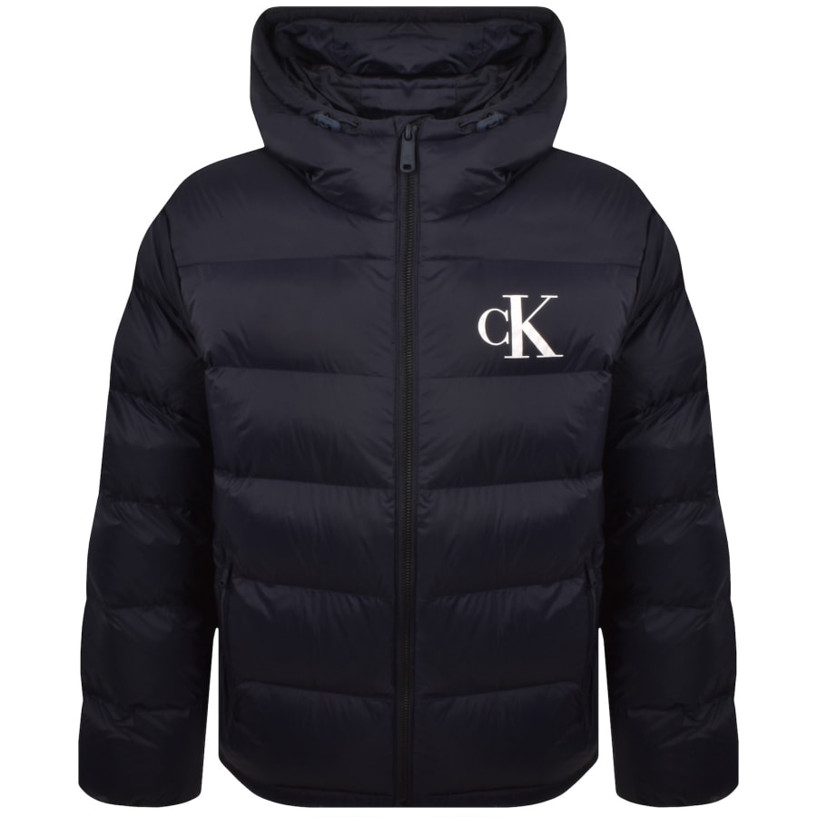 Image number 1 for Calvin Klein Jeans Logo Puffer Jacket Navy