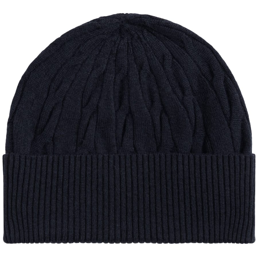 Image number 2 for Tommy Hilfiger Cable Knit Beanie Hat Navy