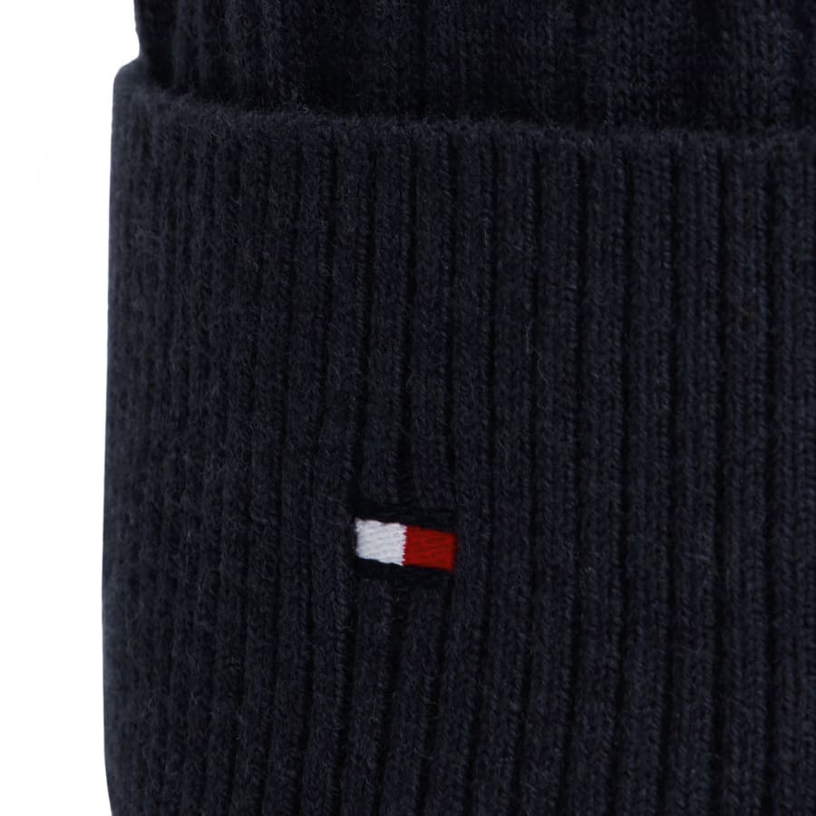Image number 3 for Tommy Hilfiger Cable Knit Beanie Hat Navy